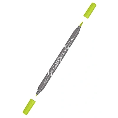 Afbeelding van Online 19057/6 Calli.Brush, Double Tip Pen met kalligrafiepunt en penseelpunt lime