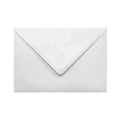Afbeelding van Netuno 25 witte enveloppen B6 125x175mm 120g Aster Laid White hoge kwaliteit geribbelde natte lijm met puntklep voor wens trouwkaarten