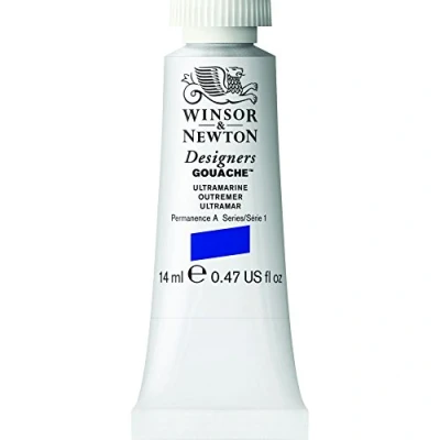 Afbeelding van Winsor &amp; Newton 0605660 Designers Gouache, fijnste kunstschilderverf, dekkend, hoogwaardige pigmenten 14ml Tube, Ultramarine