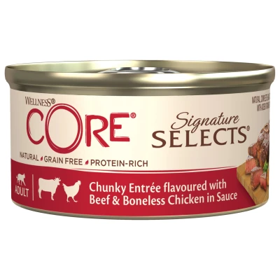 Afbeelding van Wellness Core Signature Selects Chunky 79 g Kattenvoer Rund&amp;Kip