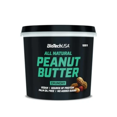 Afbeelding van BioTechUSA Peanut Butter Natuurlijke, Veganistische Eiwitbron Glutenvrij, Vezelrijk, Zonder Palmolie, 1000 g, Knapperig