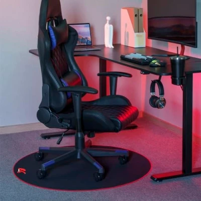 Afbeelding van NanoRS Bureaustoelmat Mat voor gamestoel RGB achtergrondverlichting Rood 100cm, RS172 Zwart