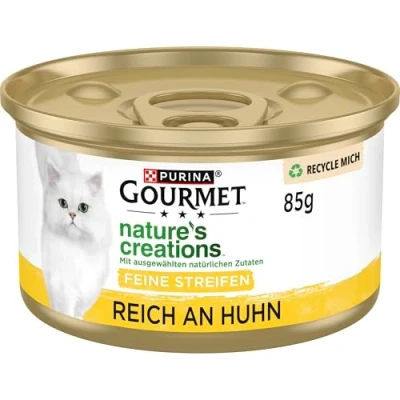 Afbeelding van PURINA Gourmet Nature&#039;s Creation Natvoer voor katten, natuurlijk, gelei, kip, verpakking van 12 stuks (12 x 85 g)