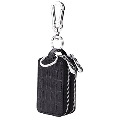 Afbeelding van iSuperb Dubbele rits Sleutelhoes Sleutelhanger Portemonnee Houder voor Mannen vrouwen 9x5x3.5cm