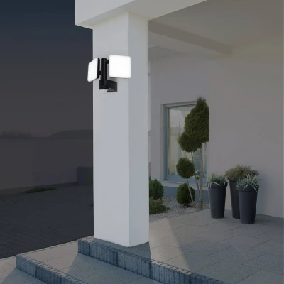Afbeelding van Näve LED buiten wandlamp Jaro, sensor, tweelamps