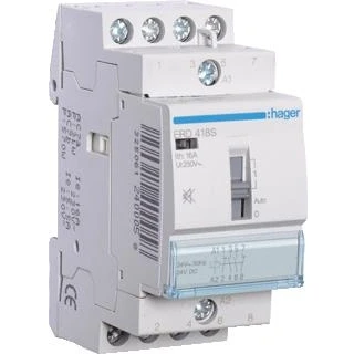 Afbeelding van Hager magneetschakelaar ac erd 2no 2nc 16 1 400v 5 3 kw u spoel 24v 50hz 60hz erd418s