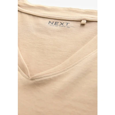 Afbeelding van Next Vneck Tshirt basic, Dames, Maat: XS, New neutral