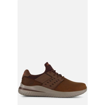 Afbeelding van Skechers Delson 3.0 Ezra Sneakers bruin Leer Heren Maat 44