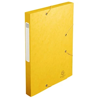 Afbeelding van Exacompta 18506H Premium verzameldozen met elastiek, 25 mm breed, van extra sterk Colorspan karton rugetiket, voor DIN A4, archiefdoos, documentenbox, tekenbox, verzamelmap, stuks, geel