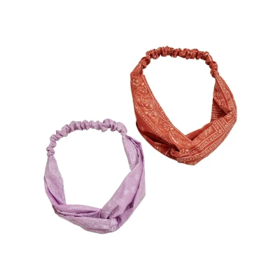 Afbeelding van Urban Classics Bandana Print 2PACK Haaraccessoire, Maat: One Size, Magicmango softlilac