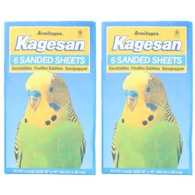 Afbeelding van AB Tools 12 Geschuurde Vellen Schuurpapier Kooi Voering Budgies Gekooide Vogels 25x40cm