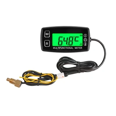 Afbeelding van Yooreal Digitale Watertemperatuurmeter Urenteller Toerenteller Waterdicht ontwerp voor Grasmaaier Tractor Generator Compressor Buitenboordmotor Marine Sneeuwscooter