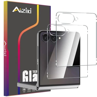 Afbeelding van Aiziki [2 stuks beschermfolie voor Samsung Galaxy Z Flip 7 pantserglas [onbreekbaar, TOP 9H bescherming] [full screen] pantserbescherming glas HD displaybeschermfolie