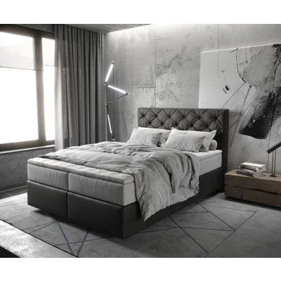Afbeelding van Boxspringbed Dream Great Microvezel Antraciet Vintage 140x200 cm TFK Matras en Topper