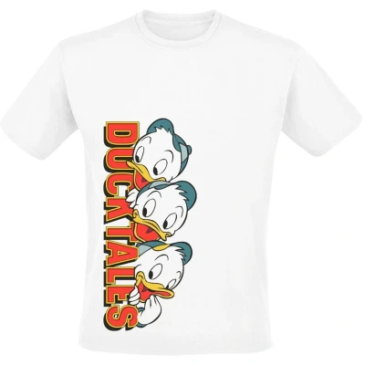 Afbeelding van Mickey Mouse Ducktales Huey Dewey Louie Peek T shirt wit XXL Heren