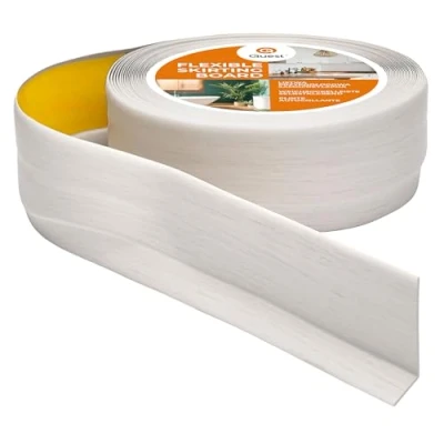 Afbeelding van Zachte plint, zelfklevend, 50 mm x 20 mm, plint van pvc, flexibele eindlijst, kniklijst, voor keuken, badkamer, muur, vloer, decoratief, uv bestendig, 5 meter, berk