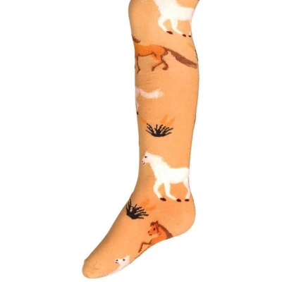 Afbeelding van Kindermaillot Beige met Paarden 122/128