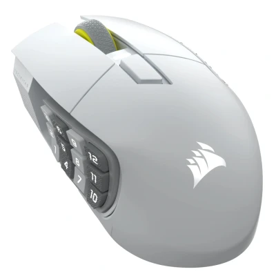 Afbeelding van Corsair Scimitar Elite SE MMO Draadloze Gaming Muis 16 Instelbare Knoppen 33K DPI RGB Wit