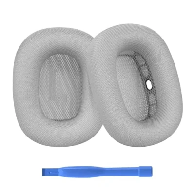 Afbeelding van Vervangende Oorkussens voor AirPods Max Hoofdtelefoon van MMOBIEL Mesh Fabric Koptelefoon Noise Isolation Earpads Zilver