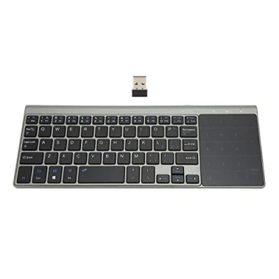 Afbeelding van Draadloos Toetsenbord, 2in1 2.4G Toetsenbord met Touchpad en USB ontvanger, Draadloze Toetsenborden voor Notebooks, Computers, Tv boxen