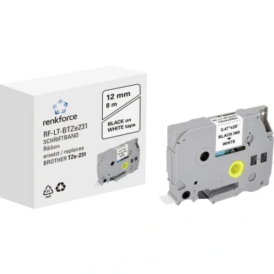 Afbeelding van Labeltape Renkforce RF LT BTZe231 Compatibel vervangt Brother TZe 231 12 mm Tapekleur: Wit Tekstkleur: Zwart 8 m