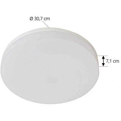 Afbeelding van PRIOS LED plafondlamp met dimmer CCT 1licht PMMA, ijzer H: 7.1 cm wit Inclusief lichtbron
