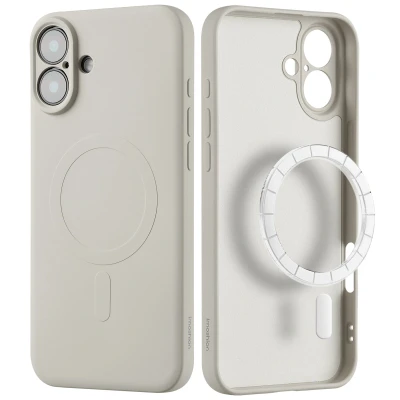 Afbeelding van Apple iPhone 16 Plus MagSafe Hoesje Siliconen en TPU (zacht) imoshion Softcase/Backcover Beige Telefoonhoesje