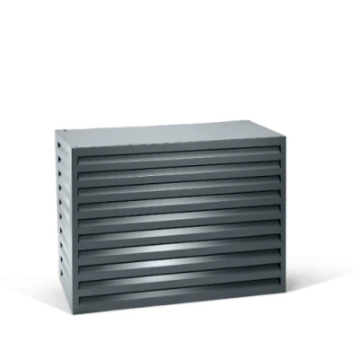 Afbeelding van Evolar EVO COVER SA7016 Airco &amp; Warmtepomp Buitenunit Omkasting Maat Small 100 x 70 50 cm Gepoedercoat Aluminium Hoogwaardige kwaliteit Donker Antraciet RAL 7016