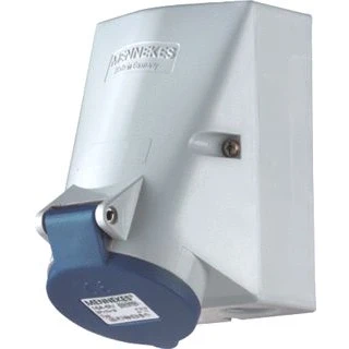Afbeelding van Mennekes wandcontactdoos 32a 3 polig 6h 230v ip44 twincontact 420