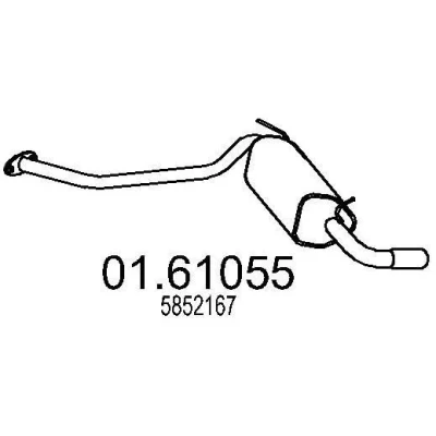 Afbeelding van MTS 01.61055 Einddemper 1300mm OPEL: Zafira A (T98) 1.6 CNG 2001 2005