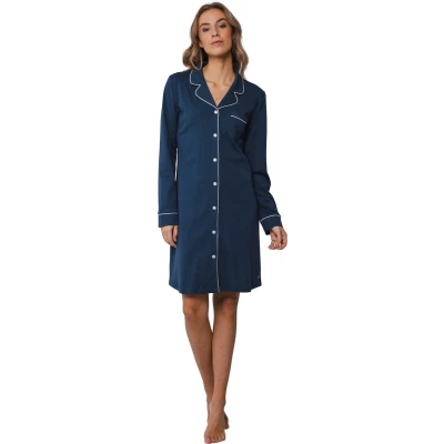 Afbeelding van Klassiek doorknoopnachthemd Pastunette Blauw Maat 38
