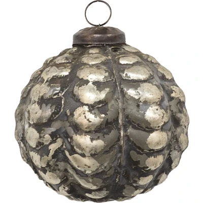 Afbeelding van Clayre &amp; Eef Kerstbal Ø 6 cm Bruin Glas Kerstdecoratie