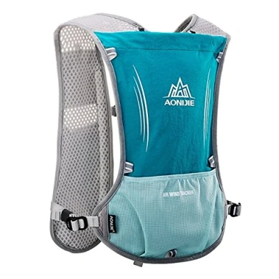 Afbeelding van AONIJIE Hydration Pack Rugzak 5L Running Vest Lichtgewicht voor Fietsen Buiten Trail Marathon Race Mannen &amp; Vrouwen (Lichtblauw)