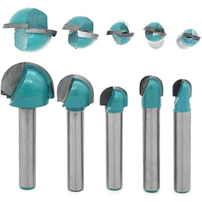 Afbeelding van DingGreat 5Pcs 6Mm Schacht Ronde Neus Cove Core Box Router Bit Bodem Frees Voor Houtbewerking
