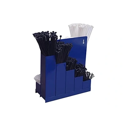 Afbeelding van Kortpack Set: Dubbelzijdig Opbergrek + Zwarte &amp; Witte Kabelbinders Blauw (1 Stuk)