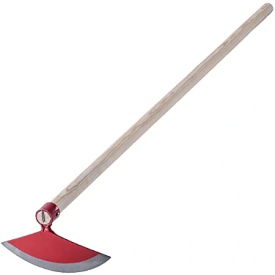 Afbeelding van KADAX Hak met metalen kop, tuinhak steel van hout, trekhaak voor het verwijderen onkruid, tuinaccessoires wieden (halfrond, breedte: 23 cm, rood)