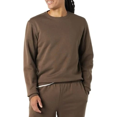 Afbeelding van Amazon Essentials Men&#039;s Fleecetrui met ronde hals (verkrijgbaar in grote en lange maten), Middenbruin, XL