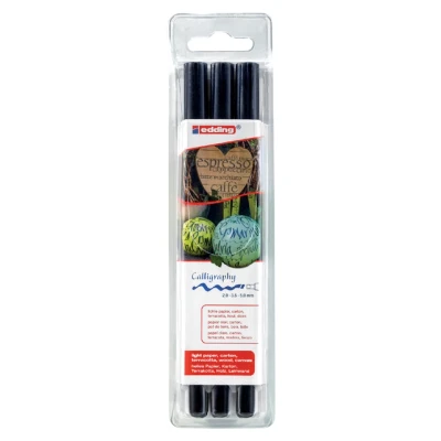 Afbeelding van Kalligrafiepen edding 1255 zwart 3 lijndiktes 2.0 3.5 5.0mm blister à stuks
