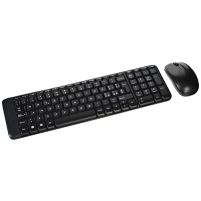 Afbeelding van Logitech MK220 Compacte, Draadloze Toetsenbord en Muiscombinatie voor Windows, Italiaans QWERTY indeling Zwart
