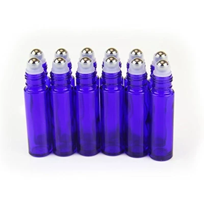 Afbeelding van Yizhao 10ml Glazen Roller Flessen Etherische Olie, Blauw Leeg Rolflessen voor Oliën met [Roestvrijstalen Rollerball], Massage, Aromatherapie, Geur, Schoonheidsolie Mix, Laboratoriumfles 36 Pcs