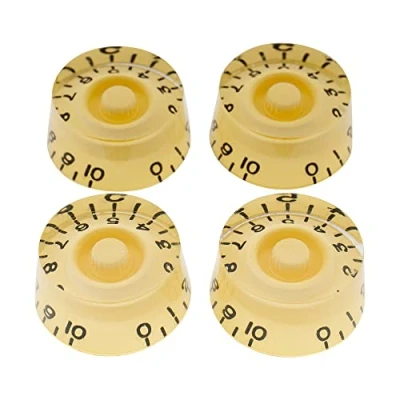 Afbeelding van Musiclily Pro Metrisch 18 Tandjes Gitaarknop Speed Knop Hatbox Style voor Les Paul Stijl Elektrische Gitaar, Crème (4 Stuks)