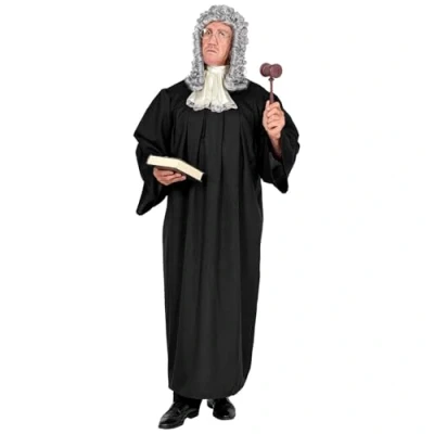 Afbeelding van Widmann 10663 kostuum Richter, Toga en Jabot, beroep, themafeest, carnaval, heren, meerkleurig, M/L