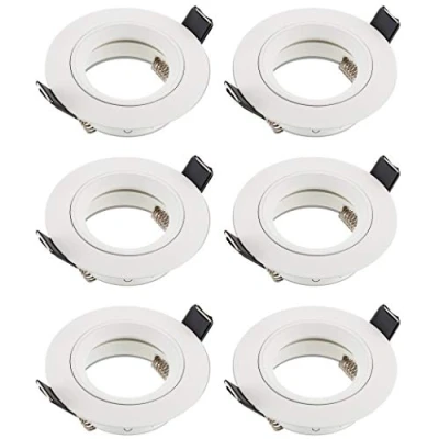 Afbeelding van SEBSON Inbouwspot rond aluminium wit 6 pack, inbouwframe gatdiameter 65mm, plafond spot incl. GU10 fitting voor LED/halogeen