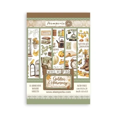 Afbeelding van Stamperia Golden Harmony A5 Washi Pad (8pcs) (SBW11)