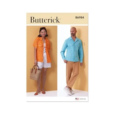 Afbeelding van BUTTERICK B6984A Uniseks shirts, shorts en broeken A (XS S M L XL)