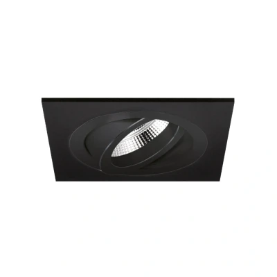 Afbeelding van Yphix Torino Inbouwspot Zwart Vierkant Kantelbaar 1 Lichtpunt 93x93mm LEDdirect.nl