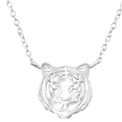 Afbeelding van JoyS Zilveren tijger ketting 45 cm sterling zilver 925
