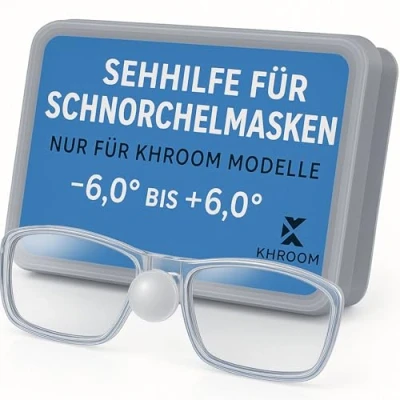 Afbeelding van Khroom® bril visueel hulpmiddel speciaal voor snorkelmaskers bijv. Seaview Pro, Y, X, BC, 180, Z bijziend en verziend mensen individuele lenzen 6,0 tot +6,0 ( 1,5, links)