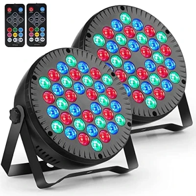 Afbeelding van Partyverlichting, LED spot RGB DJ licht party verlichting Par podiumlicht met DMX interface en afstandsbediening, set van 2