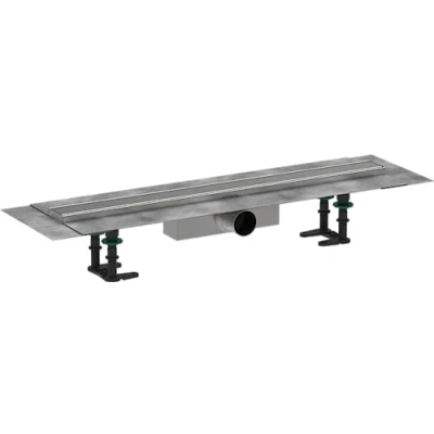 Afbeelding van hansgrohe RainDrain Compact 56176800 Douchegoot 700 voor standaardinstallatie, geborsteld roestvrij staal, complete set